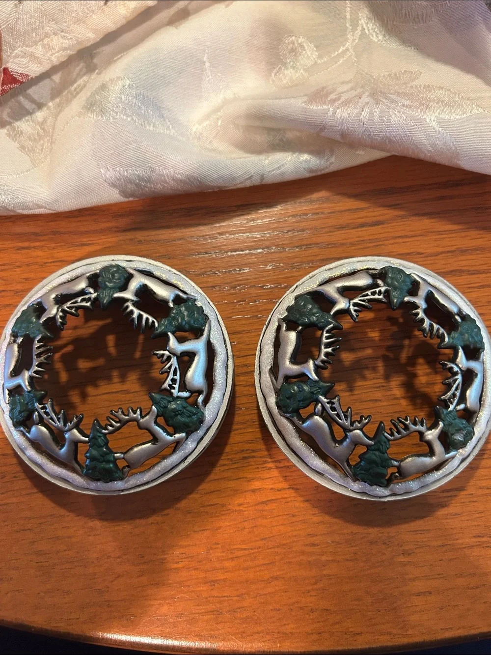 Yankee candle illumination-lid jar silver reindeer green pine